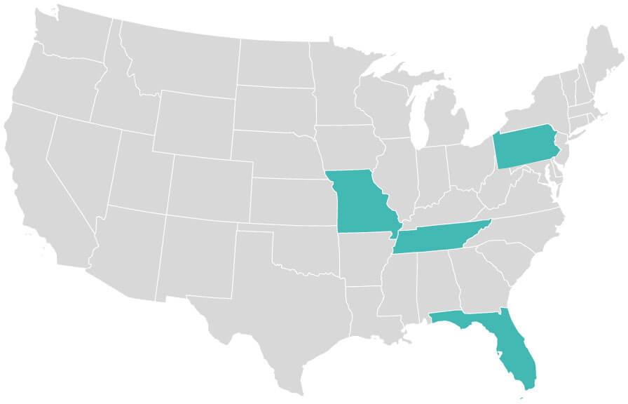 Map of Exploria Resorts